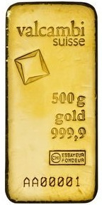 Valcambi zlatá tehla 500 g