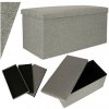 KIK KX4619 Skladací puf s úložným priestorom sivý 76 x 38 x 38 cm