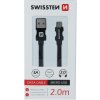 Kábel USB/Micro USB Swissten 3.0A 2m čierny Kábel USB/Micro USB Swissten 3.0A 2m čierny