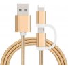 Bomba Micro USB, iPhone kábel 2v1 Farba: Zlatá Bomba Micro USB, iPhone kábel 2v1 Farba: Zlatá