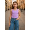 Dievčenský crop top Bembi – štýlový letný kúsok Farba: Lila, Veľkosť: 134 Dievčenský crop top Bembi – štýlový letný kúsok Farba: Lila, Veľkosť: 134