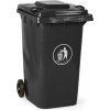 Plastová popolnica na triedený odpad 240 litrov, tmavo sivá Plastová popolnica na triedený odpad 240 litrov, tmavo sivá