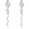 Šperky eshop - Strieborné 925 náušnice, číre Swarovského krištále, lesklá špirála I38.19 Šperky eshop - Strieborné 925 náušnice, číre Swarovského krištále, lesklá špirála I38.19