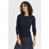 GANT STRETCH COTTON CABLE C-NECK EVENING BLUE