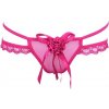 Ružové dámske tanga nohavičky s kvietkom a mašličkou. S-L Ružové dámske tanga nohavičky s kvietkom a mašličkou. S-L