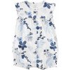 CARTER'S Overal letný krátky rukáv Blue Flowers dievča 3m CARTER'S Overal letný krátky rukáv Blue Flowers dievča 3m