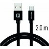 Swissten 71522301 USB - microUSB, 2m, černý Swissten 71522301 USB - microUSB, 2m, černý