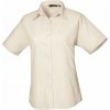 PREMIER PR 302 / Dámska popelínová košeľa s krátkym rukávom - natural 5XL PREMIER PR 302 / Dámska popelínová košeľa s krátkym rukávom - natural 5XL