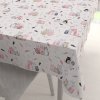 Biante Detský bavlnený obdĺžnikový obrus Sandra SA-654 Mačací svet ružovo-hnedý na bielom 120x140 cm Biante Detský bavlnený obdĺžnikový obrus Sandra SA-654 Mačací svet ružovo-hnedý na bielom 120x140 cm