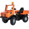 ROLLY TOYS Šľapacie Autíčko UNIMOG Mercedes Benz s majákom, oranžové ROLLY TOYS Šľapacie Autíčko UNIMOG Mercedes Benz s majákom, oranžové