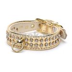 Doggie Fashion obojok Betty s kamínky zlatý
