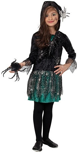 Pavúčie dievča šaty s kapucňou