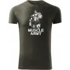 Dragowa fitness tričko muscle army man olivové