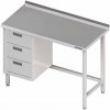 Přístěnný stůl, blok tří zásuvek po levé straně 1600x600x850 mm | STALGAST, 980366160 inox Přístěnný stůl, blok tří zásuvek po levé straně 1600x600x850 mm | STALGAST, 980366160 inox