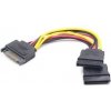 Kabel SATA napájecí na 2x SATA, rozdvojka, 15cm