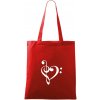 Husľový kľúč srdce - Taška bavlnená - 42 x 38 cm ( Červená ) Husľový kľúč srdce - Taška bavlnená - 42 x 38 cm ( Červená )