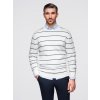 Ombre Men's casual sweater with horizontal stripes - cream šedá L Ombre 5902228992257 Ombre Men's casual sweater with horizontal stripes - cream šedá L Ombre 5902228992257