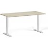 Výškovo nastaviteľný stôl, 160x80 cm, 2 motory, biela podnož, dub prírodný Výškovo nastaviteľný stôl, 160x80 cm, 2 motory, biela podnož, dub prírodný