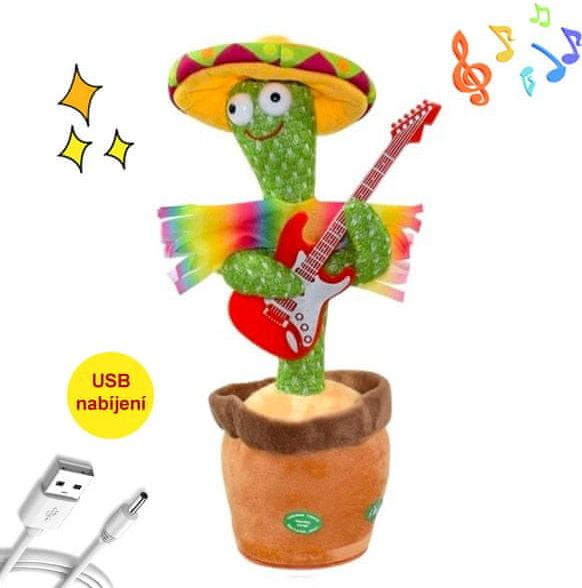 iMex Toys Tancujúci hovoriaci a spievajúci plyšový kaktus Amigos