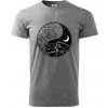 Yin & Yang hory a moře - Klasické pánske tričko vyššej gramáže - 4XL ( Tmavosivý melír ) Yin & Yang hory a moře - Klasické pánske tričko vyššej gramáže - 4XL ( Tmavosivý melír )