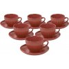 Súprava 6 keramických šálok s podšálkami Linea 210 ml, oranžová Súprava 6 keramických šálok s podšálkami Linea 210 ml, oranžová
