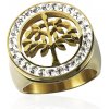 Dámsky prsteň strom života gold z chirurgickej ocele S289130
