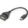 Kábel OEM PremiumCord USB 2.0 - miniUSB 5pin F/M OTG 20cm, čierny Kábel OEM PremiumCord USB 2.0 - miniUSB 5pin F/M OTG 20cm, čierny