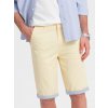 Ombre Men's chinos shorts with contrasting turn-up krémová XL Ombre 5902228894667 Ombre Men's chinos shorts with contrasting turn-up krémová XL Ombre 5902228894667