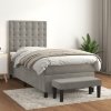 Box spring postel s matrací světle šedá 80 x 200 cm samet Šedá 3138049 Box spring postel s matrací světle šedá 80 x 200 cm samet Šedá 3138049