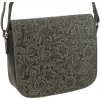 Štýlová kožená kabelka kvetinový vzor olivová Štýlová kožená kabelka kvetinový vzor olivová