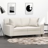 Dekorační polštáře 2 ks krémové 40 x 40 cm umělá kůže 349480 Dekorační polštáře 2 ks krémové 40 x 40 cm umělá kůže 349480