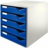 Zásuvkový box na dokumenty, plastový, 5 zásuviek, LEITZ Standard, modrý Zásuvkový box na dokumenty, plastový, 5 zásuviek, LEITZ Standard, modrý