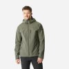 Forclaz pánska softshellová turistická bunda WindWarm 500 kaki zelená