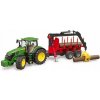 Bruder 3154 traktor John Deere 7R 350 se zadním přívěsem a 4 kládami Bruder 3154 traktor John Deere 7R 350 se zadním přívěsem a 4 kládami