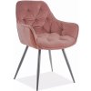 Signal CHERRY VELVET jedálenská stolička ČIERNY RÁM/ANTIC RUŽOVÁ BLUVEL 52 Signal CHERRY VELVET jedálenská stolička ČIERNY RÁM/ANTIC RUŽOVÁ BLUVEL 52