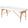 Balance skladací masážny stôl drevený 2 segmentový biely