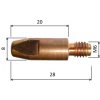 Špička 0,8 M6x28mm E-Cu /MD09-08/140.0051/ zosilnená Špička 0,8 M6x28mm E-Cu /MD09-08/140.0051/ zosilnená