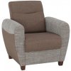 Tempo Kondela Kreslo hnedá/tmavobéžová, MILO Tempo Kondela Kreslo hnedá/tmavobéžová, MILO