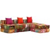 VidaXL Modulový puf, 3-miestny, patchwork, látka VidaXL Modulový puf, 3-miestny, patchwork, látka