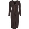 MICHAEL Michael Kors Dlhé šaty ZIP LS CF RUCH MIDI DRS Hnedá MICHAEL Michael Kors Dlhé šaty ZIP LS CF RUCH MIDI DRS Hnedá
