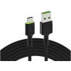 Green Cell KABGC06 USB Cable - USB-C, 120cm, černý Green Cell KABGC06 USB Cable - USB-C, 120cm, černý