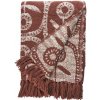 MADAM STOLTZ Prehoz z recyklovanej bavlny Rust / Off white 125 × 175 cm