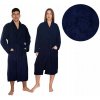 Dlhy Tmavomodrý Pánsky Župan Dámsky Unisex Bavlna do polovice lýtok L/XL Dlhy Tmavomodrý Pánsky Župan Dámsky Unisex Bavlna do polovice lýtok L/XL