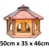 MKStor Drevené kŕmitko pre vtáky 50x35x46cm vtáčia búdka