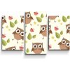 Sablio Obraz - 3-dílný Sovy - 75x50 cm Sablio Obraz - 3-dílný Sovy - 75x50 cm