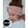 Detská merino čelenka s uzlom - Ružová Veľkosť: 2 Detská merino čelenka s uzlom - Ružová Veľkosť: 2