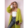 Fashionweek Dámsky Dlhý Kardigán s vreckami K8 Farba: Limonka, Veľkosť: Universal Fashionweek Dámsky Dlhý Kardigán s vreckami K8 Farba: Limonka, Veľkosť: Universal
