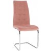 Tempo Kondela Jedálenská stolička, ružová Velvet látka/chróm, SALOMA NEW Tempo Kondela Jedálenská stolička, ružová Velvet látka/chróm, SALOMA NEW