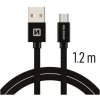 SWISSTEN DATA CABLE USB / MICRO USB TEXTILE 1,2M BLACK 71522201 SWISSTEN DATA CABLE USB / MICRO USB TEXTILE 1,2M BLACK 71522201