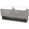 Dreja Umývadlová skrinka INVENCE SZZO 125 (2 umývadlá Joy) - D01 Betón / D01 Betón Dreja Umývadlová skrinka INVENCE SZZO 125 (2 umývadlá Joy) - D01 Betón / D01 Betón